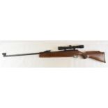 Diana .22 cal Mod. 38 air rifle with break barrel action, with later scope, 117cm long.