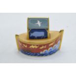 Royal Crown Derby Treasures of Childhood Collection - Noahs Ark, finished with gilt trim, red