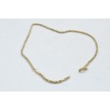 9ct gold rope chain, snapped, 3.5 grams, 49cm long.