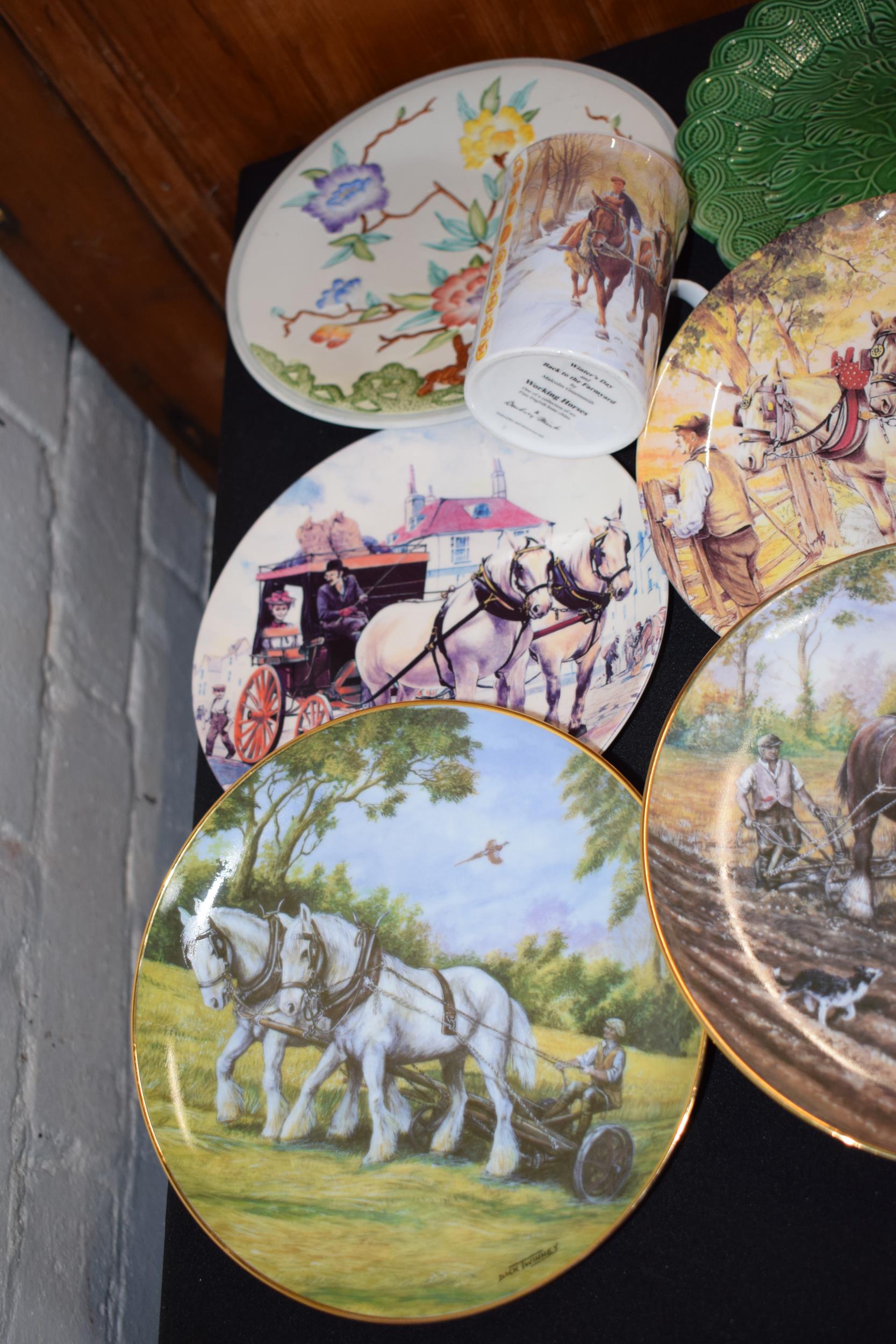 Pottery to include Danbury Mint Working Horses plates and mugs, Royal Doulton and others. Mostly - Image 2 of 4