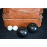 Job Lot of Bowling items including: 2 x Jaquelite size 5 Bias No. 3 Bowls. 3 x Jacks in varying