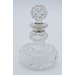 Silver and glass perfume bottle, London 1928, H Perkins & Sons, 10cm tall. Displays well with some