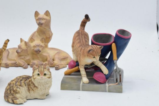 Border Fine Arts to include a Stretching Cat, Kittens Stone, a cat by a mirror, Kitten Lying and - Image 4 of 5