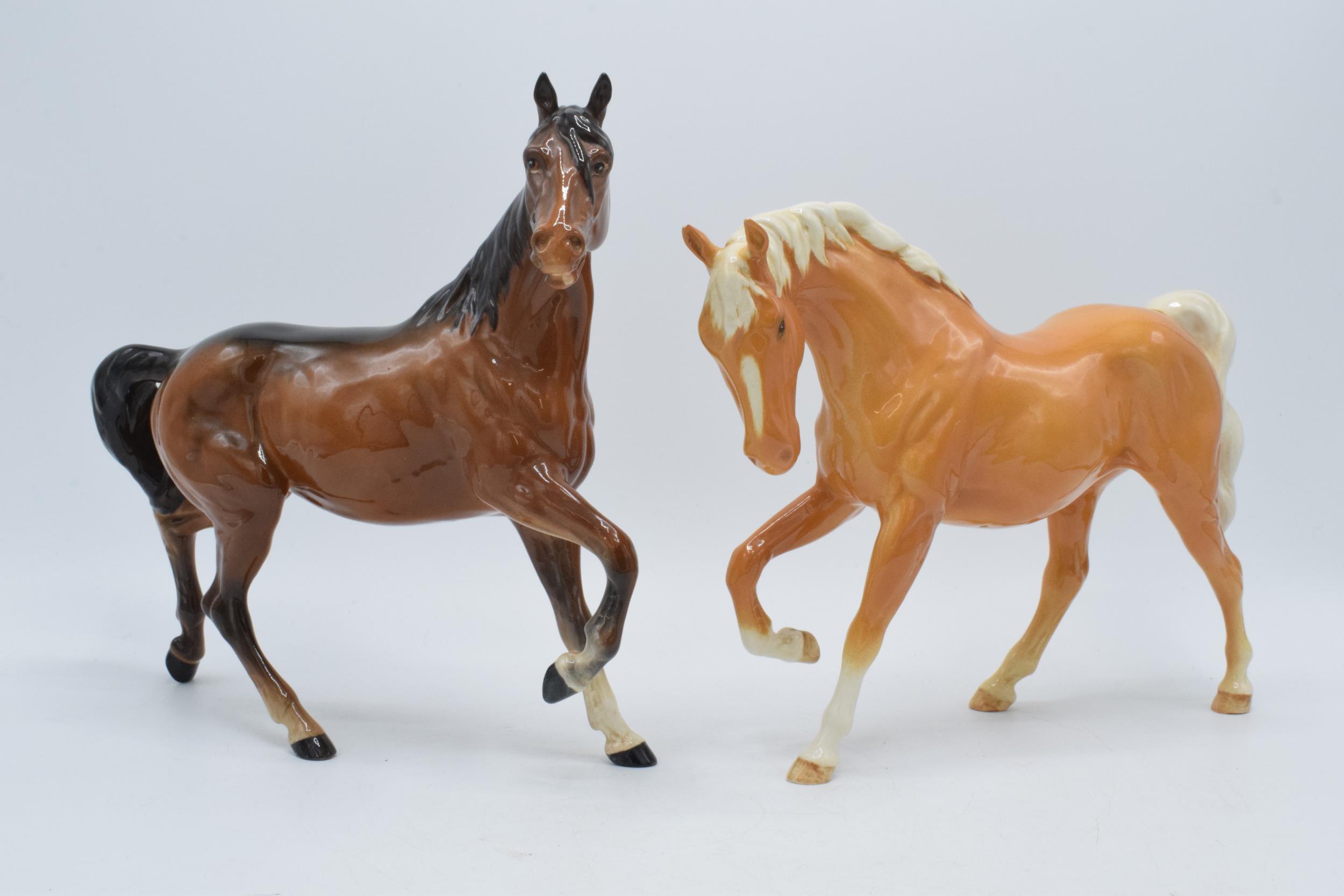 Beswick Spirit of Freedom 2689, in gloss palomino colourway (ears af), together with brown gloss