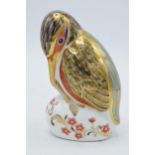 Royal Crown Derby paperweight, Kingfisher, date mark for 1995, gold stopper. In good condition