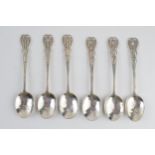 Hallmarked silver Arts and Crafts teaspoons, Sybil Dunlop, London 1921/1922, 71.6 grams (6). These
