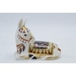 Royal Crown Derby paperweight in the form of a Donkey, first quality with gold stopper. In good