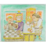 Vincent Bennett (Plymouth 1910-1993), oil on canvas panel, 'Food and Drink', 46cm x 56cm,