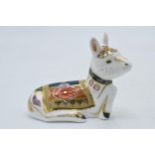 Royal Crown Derby paperweight in the form of a Donkey Foal, first quality with gold stopper. In good