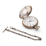 Hallmarked silver 'Bravingtons Renown' Half Hunter pocket watch with blued hands, Birmingham 1931,