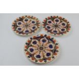 A trio of 19th century Derby Imari 20.5cm diameter plates (3). In good condition with no obvious