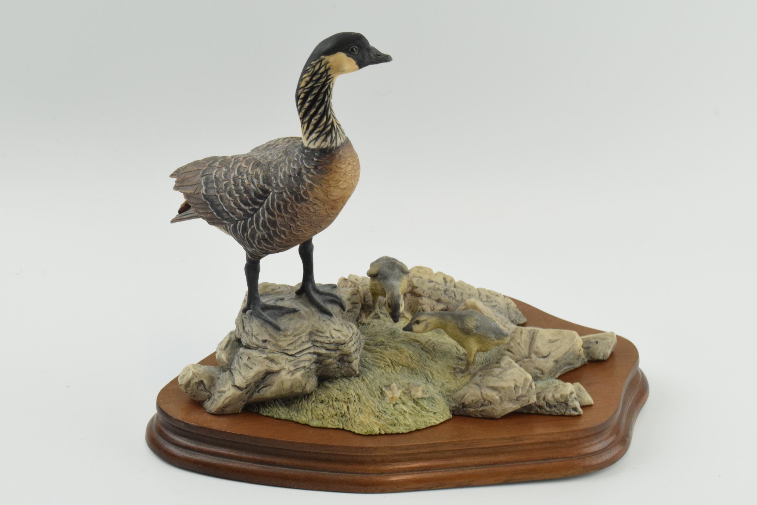 Border Fine Arts limited edition figure 'Hawaiian Goose and Goslings', missing one gosling, 27cm