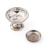 A pair of silver items to include an ornate pedestal sweet dish, Birmingham 1922, loaded base, and a