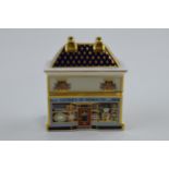 Royal Crown Derby miniature paperweight, Goviers China Shop, 8cm high, this is one of a gold