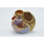 Royal Crown Derby paperweight in the form of a Cockerel, first quality with gold stopper. In good