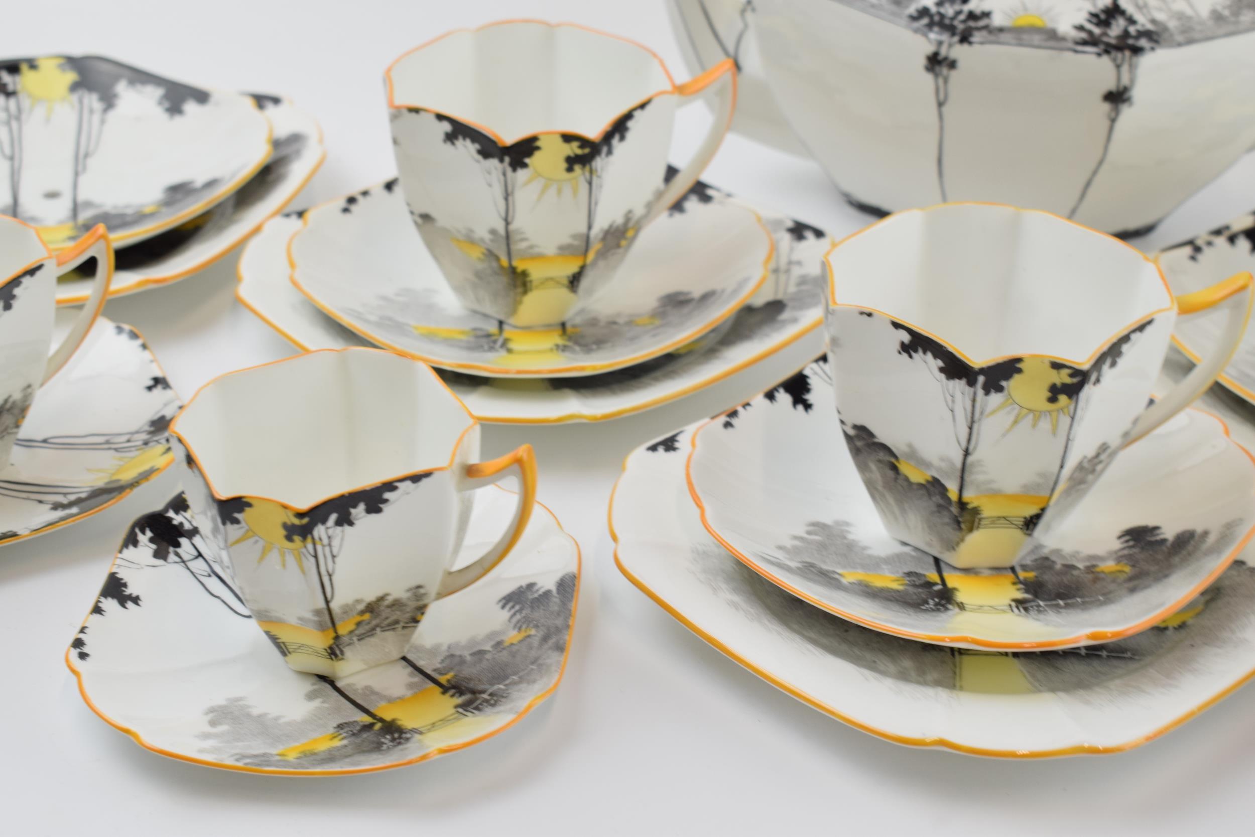 A collection of Shelley tea ware to include 11479 Sunset and Trees teapot (cracked), a quantity of - Image 5 of 18