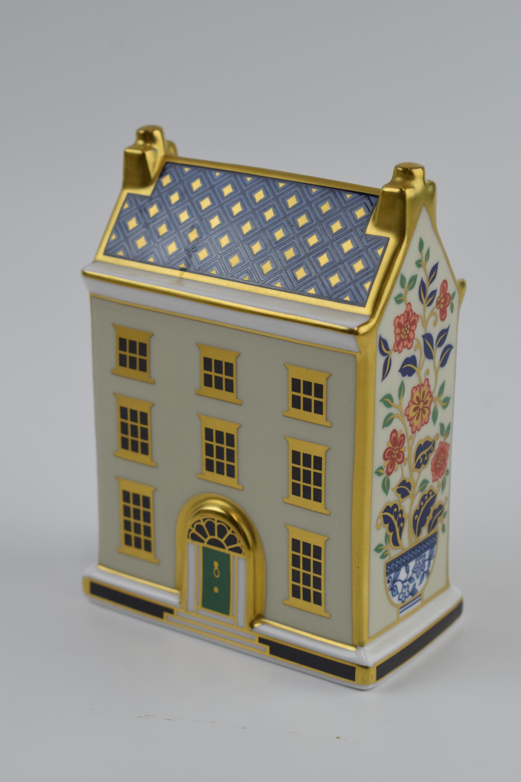 Royal Crown Derby Paperweight, Georgian Town House, 10cm high, Royal Crown Derby stamped porcelain