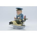 Bairstow Manor Collectables comical model of Winston Churchill in a spitfire, 20cm tall. In good