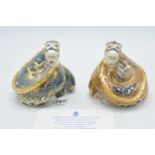 Royal Crown Derby paperweights in the form of The Dragon of Good Fortune and Dragon of Happiness,