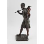 After Marcel Debut: a French bronzed classical figure 'The Tunisian Water Carrier', 32cm tall, '