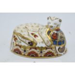 Royal Crown Derby paperweight in the form of a Lion Cub, with certificate, first quality with gold