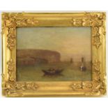 Late 18th / 19th century continental oil on canvas attached to panel of a harbour scene, in period