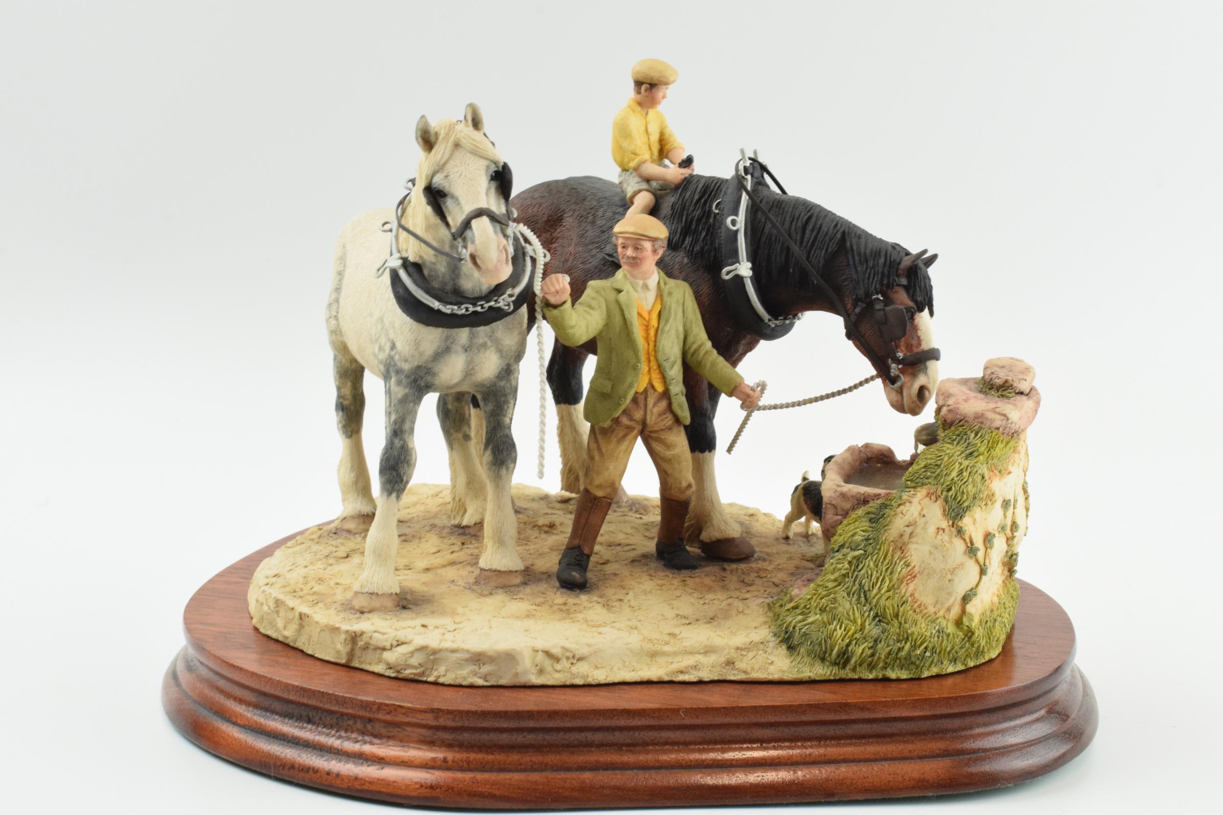 Border Fine Arts figure group 'You Can Lead a Horse to Water', BFA202, limited edition 33/1500,