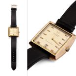 1970's Hamilton Automatic Fontainebleau gentleman's wristwatch, on leather strap, square dial,
