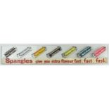 Spangles glass advertising display counter shelf, 'Spangles give you extra flavour fast, fast,