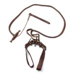 Antique hare coursing double quick release slip lead – seldom seen with brass fittings and turned