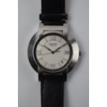 Hermes of Paris gentleman's wristwatch, 40mm, on leather strap, untested.