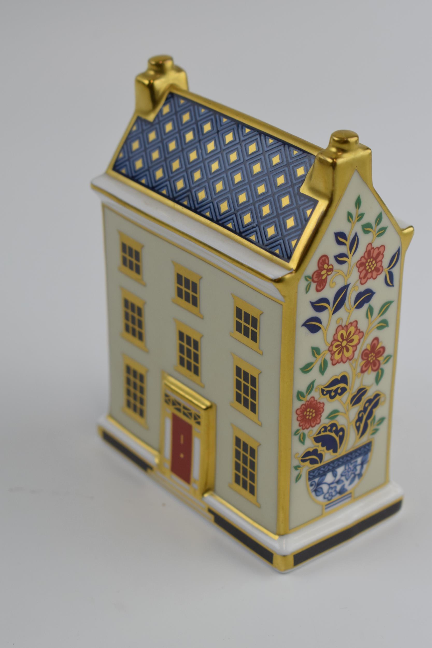 Royal Crown Derby Paperweight, Georgian Town House, 10cm high, Royal Crown Derby stamped porcelain - Image 2 of 3