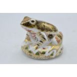 Royal Crown Derby paperweight in the form of an Old Imari Frog, first quality with gold stopper.