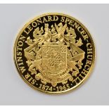 Queen Elizabeth II 2015 Queen of Gibraltar £10 .999 Fine Gold Coin, 3.1 grams, with Churchill Coat