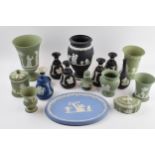 Wedgwood Jasperware to include colours such as black, green and others to consist of a large vase,