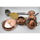 Antique and later metalware to include copper pots, kitchen utensils and others (collection only).