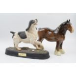 Beswick Spaniel on Ceramic plinth with brown 818 shire (2). In good condition with no obvious damage