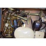 A good collection of metalware to include a silver plated tea and coffee set, a set of vintage
