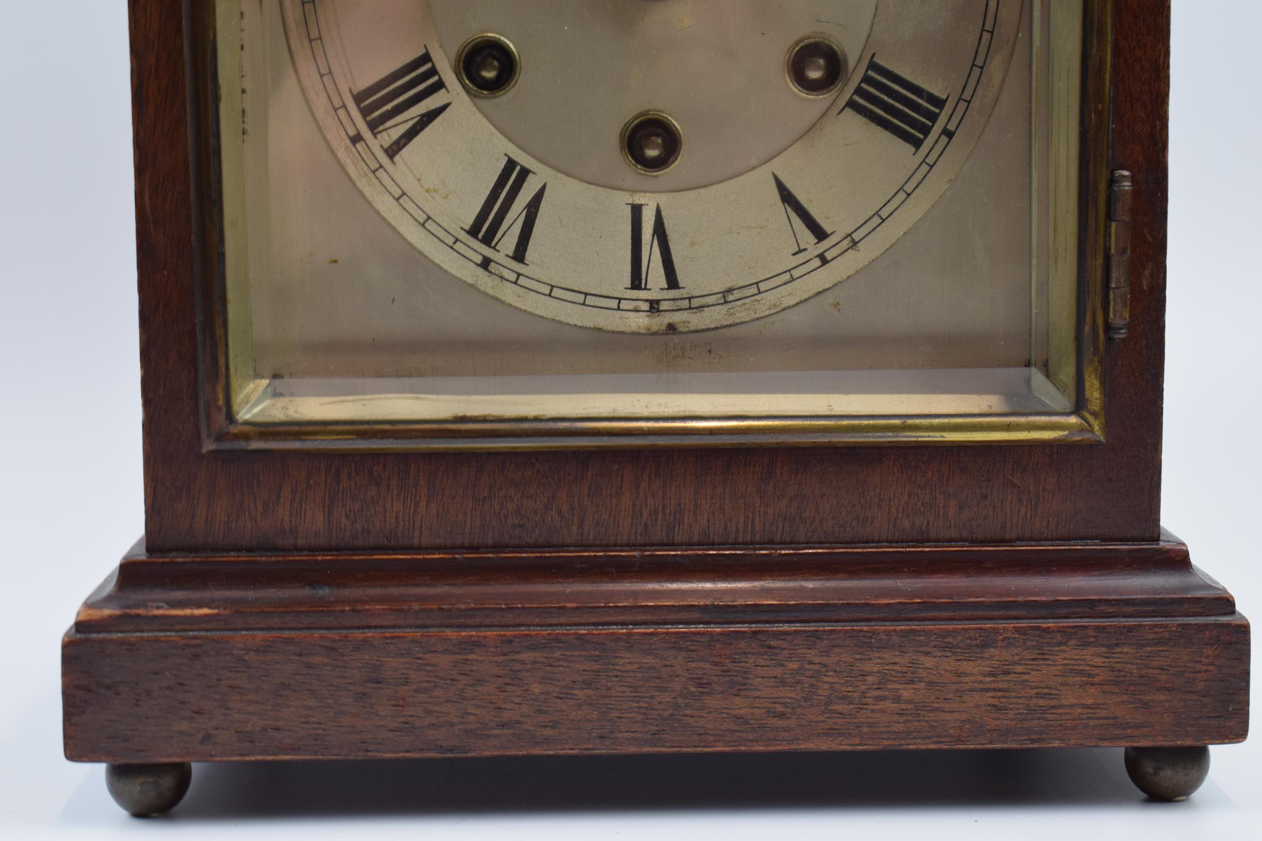 Late 19th / early 20th century mahogany cased mantle clock, by Gustav Becker, with domed top and - Image 4 of 8