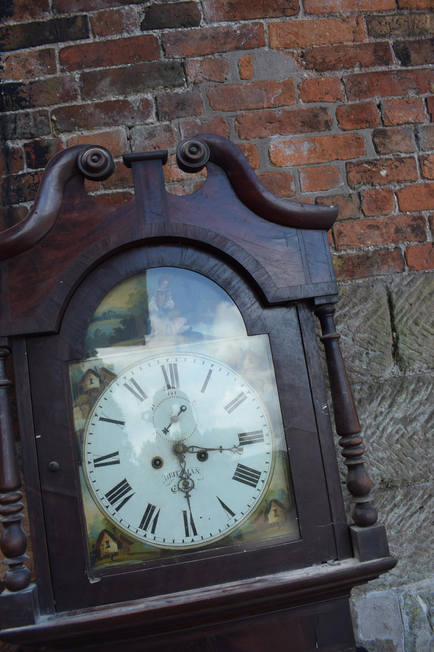 Local Interest: Heitzman of Cheadle 19th century mahogany longcase clock, 235cm tall, requires - Image 2 of 12