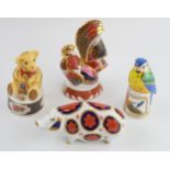 Royal Worcester 'The Connoisseur Collection' candle snuffers to include a teddy bear, a blue tit and