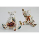 Royal Crown Derby paperweight in the form of miniature teddy bears 'Alice' and 'Mummy and