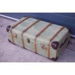 Vintage suitcase with bentwood supports, labelled 'Bossons', 93x57x34cm tall. Vendor states this