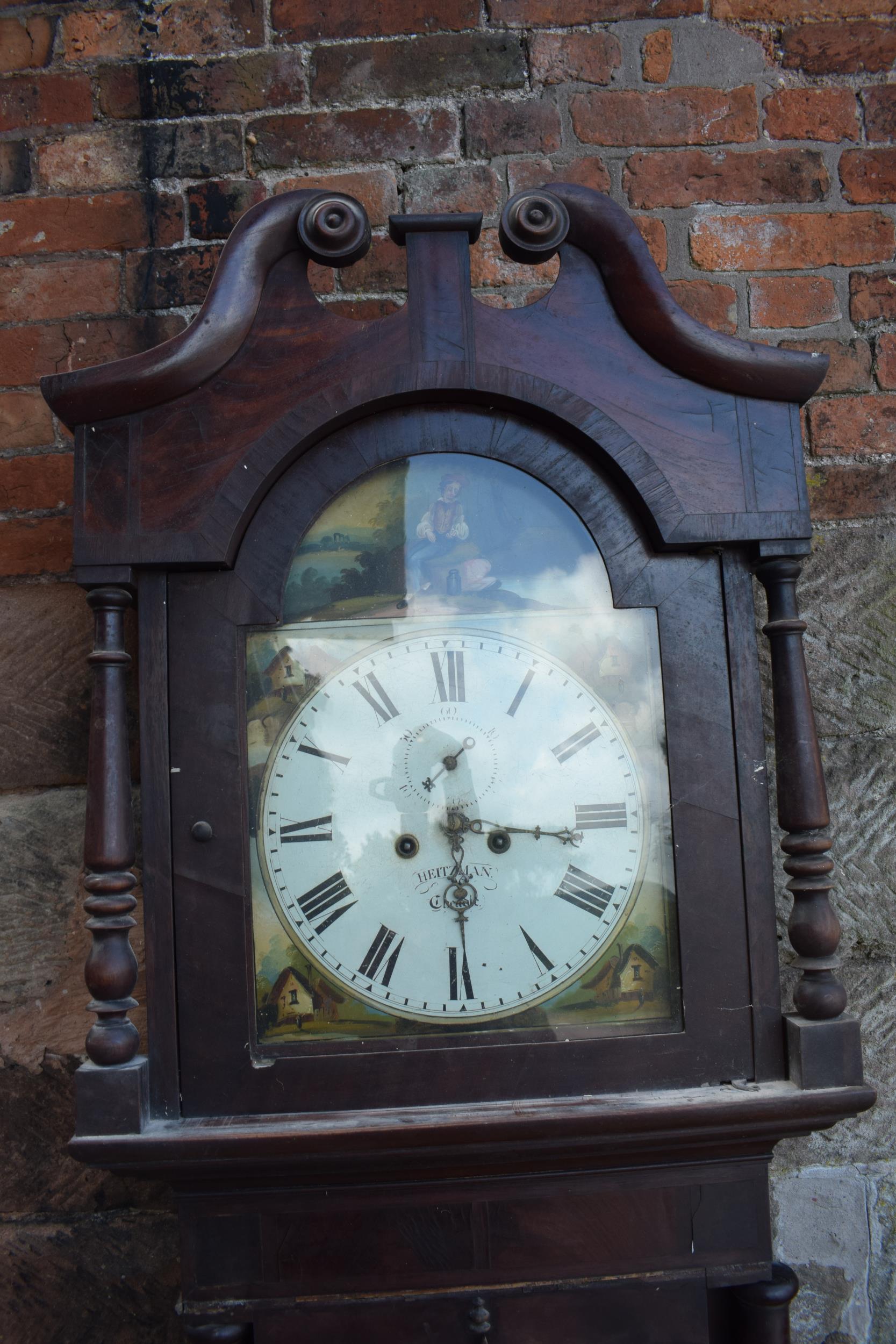 Local Interest: Heitzman of Cheadle 19th century mahogany longcase clock, 235cm tall, requires - Image 3 of 12