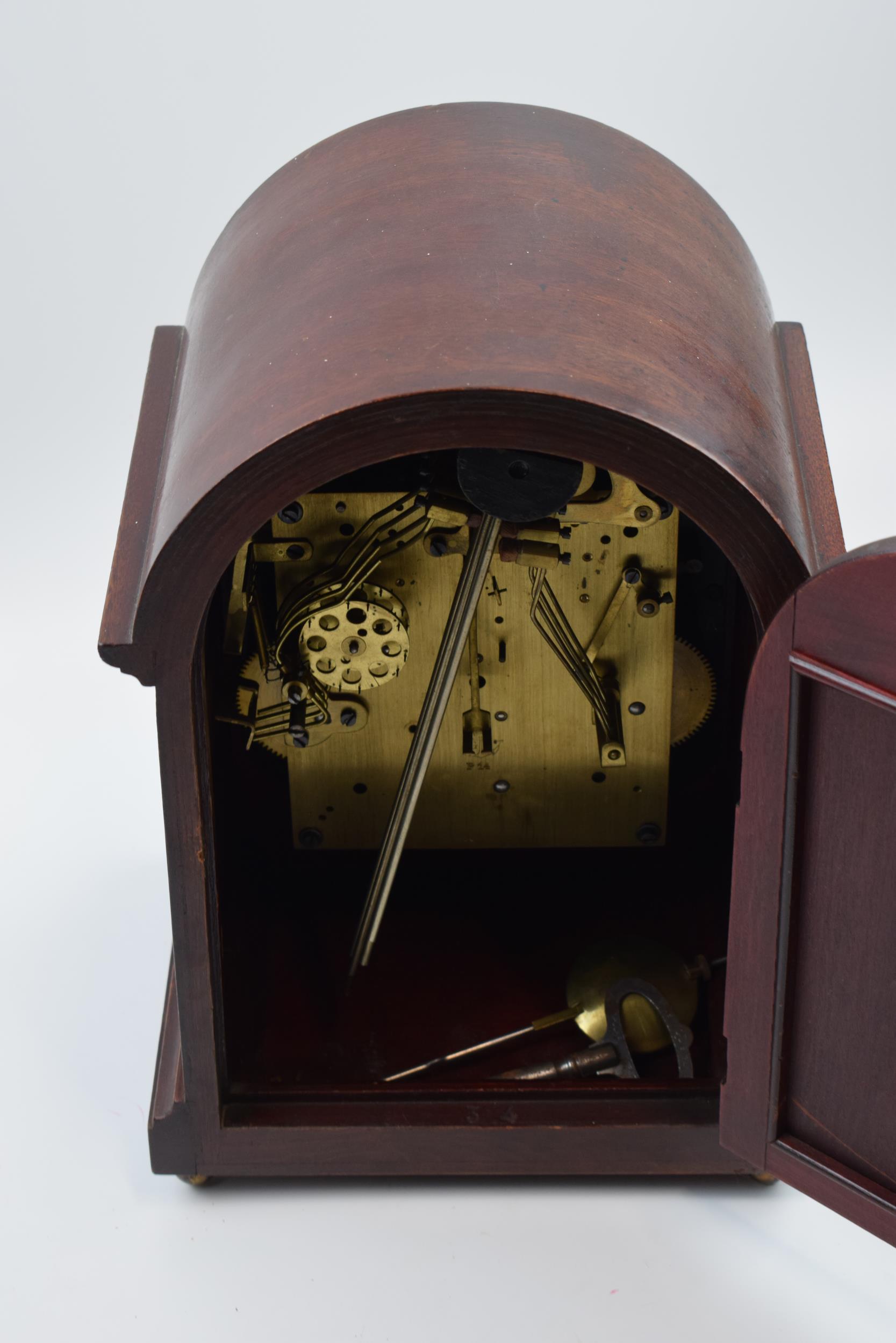 Late 19th / early 20th century mahogany cased mantle clock, by Gustav Becker, with domed top and - Image 6 of 8