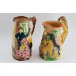 A pair of Burleigh Ware Art Deco jugs to include a lady with dogs and 'Sally in our Alley' (2), 26cm