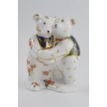 Royal Crown Derby paperweight in the form of a pair of miniature bears 'Bear Hug', first quality. (