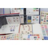 Stamps and first day covers to include QVI Penny Red stamps, full and part junior albums along