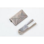 Silver stamp case with silver money clip, 25.6 grams (2).