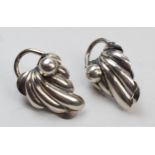 Danish sterling silver earrings 'NE', 3.8 grams.